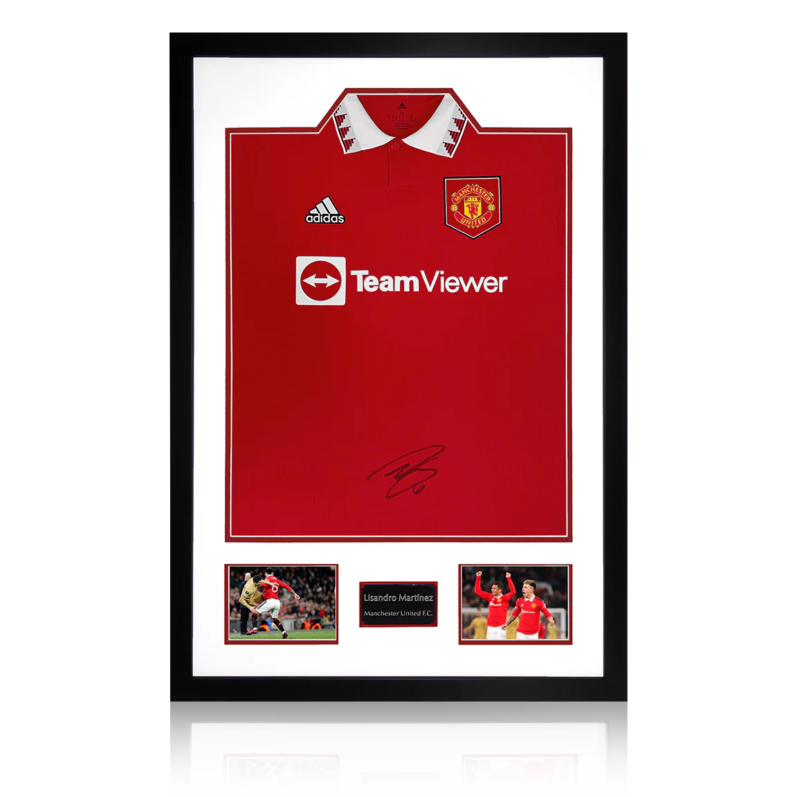Lisandro Martnez Front Signed Manchester United Premium Frame.