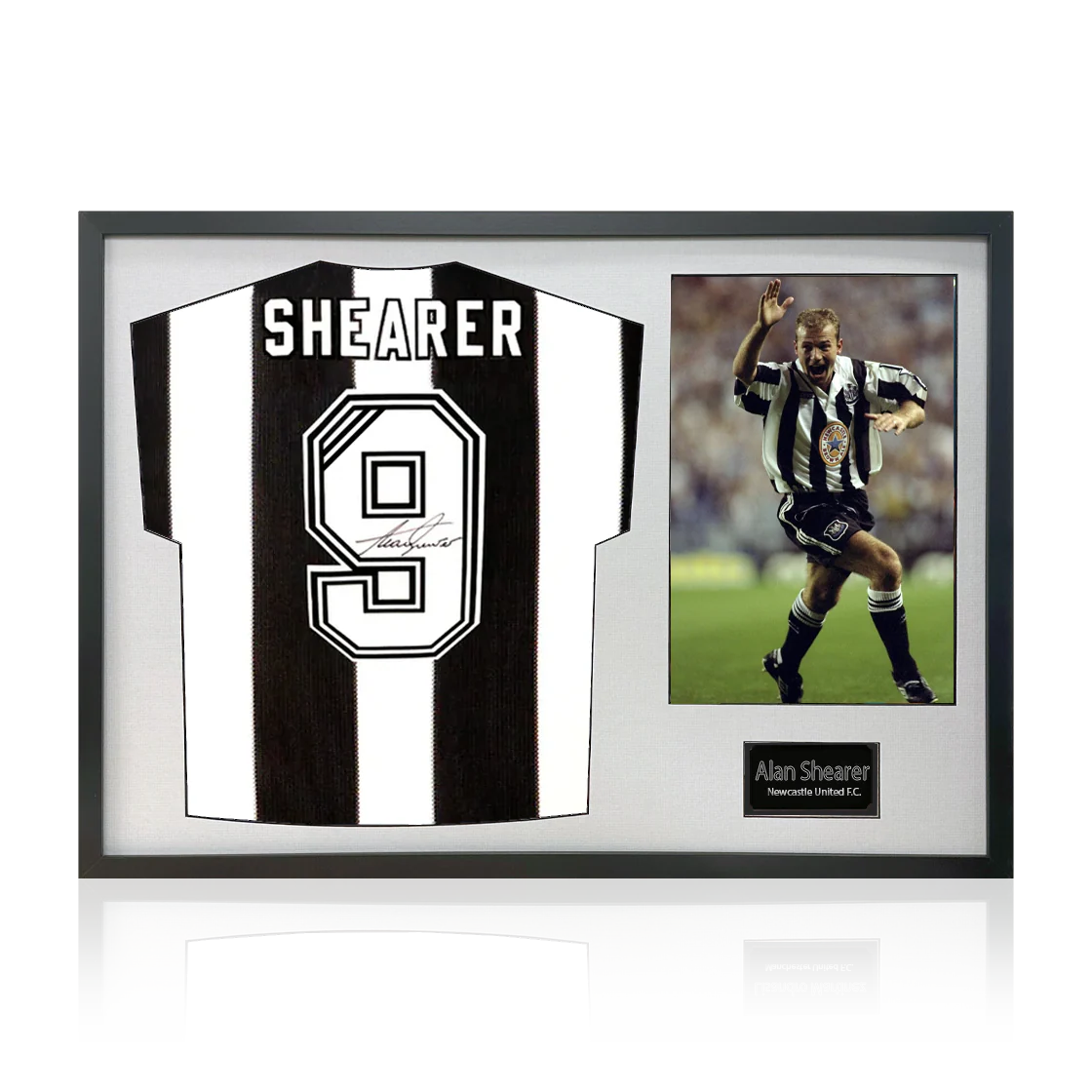 Alan Shearer Signed Retro Newcastle United Shirt Classic Frame.