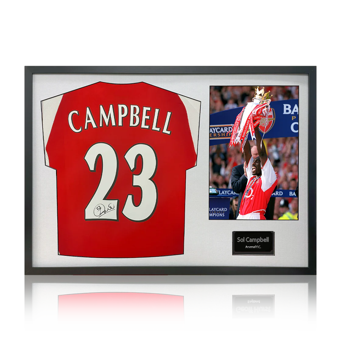 Sol Campbell Signed Arsenal Shirt Classic Frame.