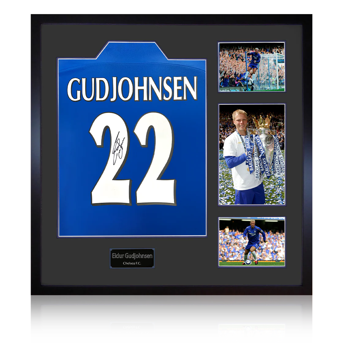 Eidur Gudjohnsen Signed Chelsea Shirt Elite Frame