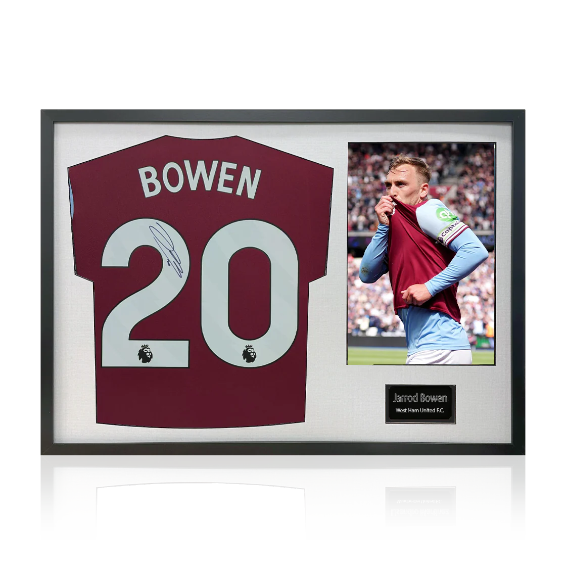 Jarrod Bowen Signed West Ham United Shirt Classic Frame.