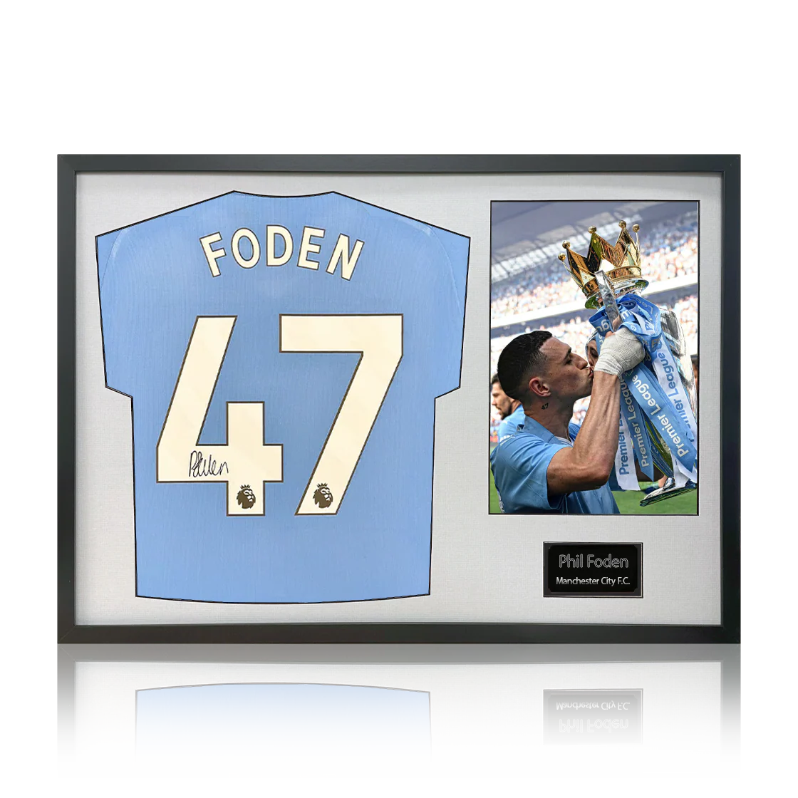 Phil Foden Signed City Shirt Classic Frame.