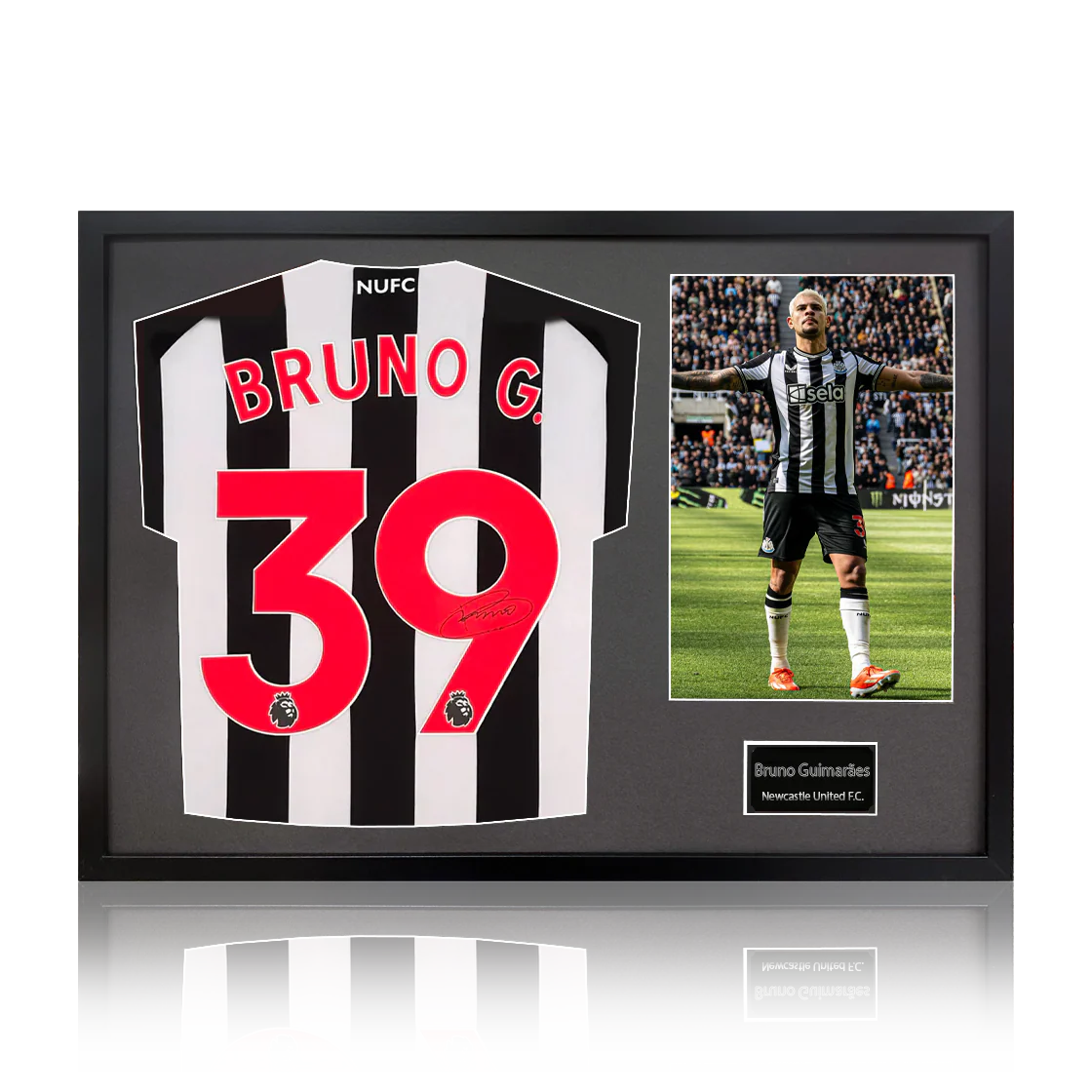 Bruno Guimares Signed Newcastle United 23-24 Shirt Classic Frame.